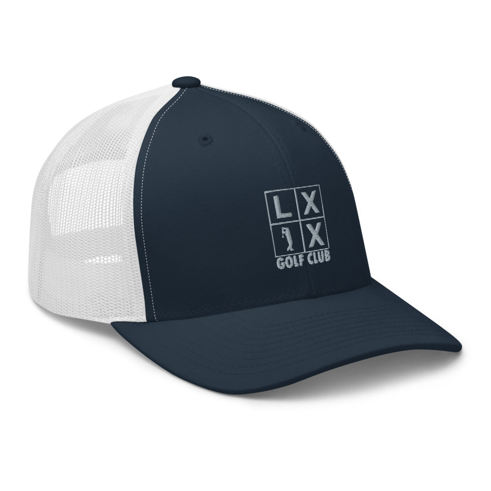 Four Box Logo Trucker Cap - Gray Logo by LXIX GOLF CLUB