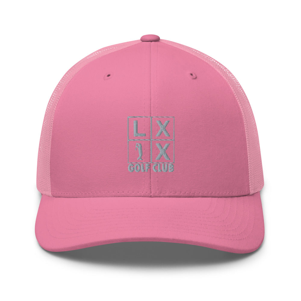 Four Box Logo Trucker Cap - Gray Logo by LXIX GOLF CLUB