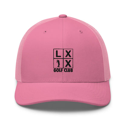 Four Box Logo Trucker Cap - Black Logo by LXIX GOLF CLUB