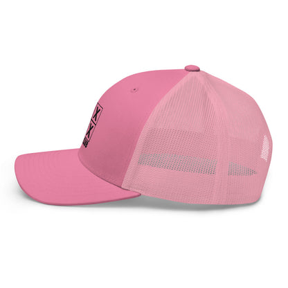 Four Box Logo Trucker Cap - Black Logo by LXIX GOLF CLUB