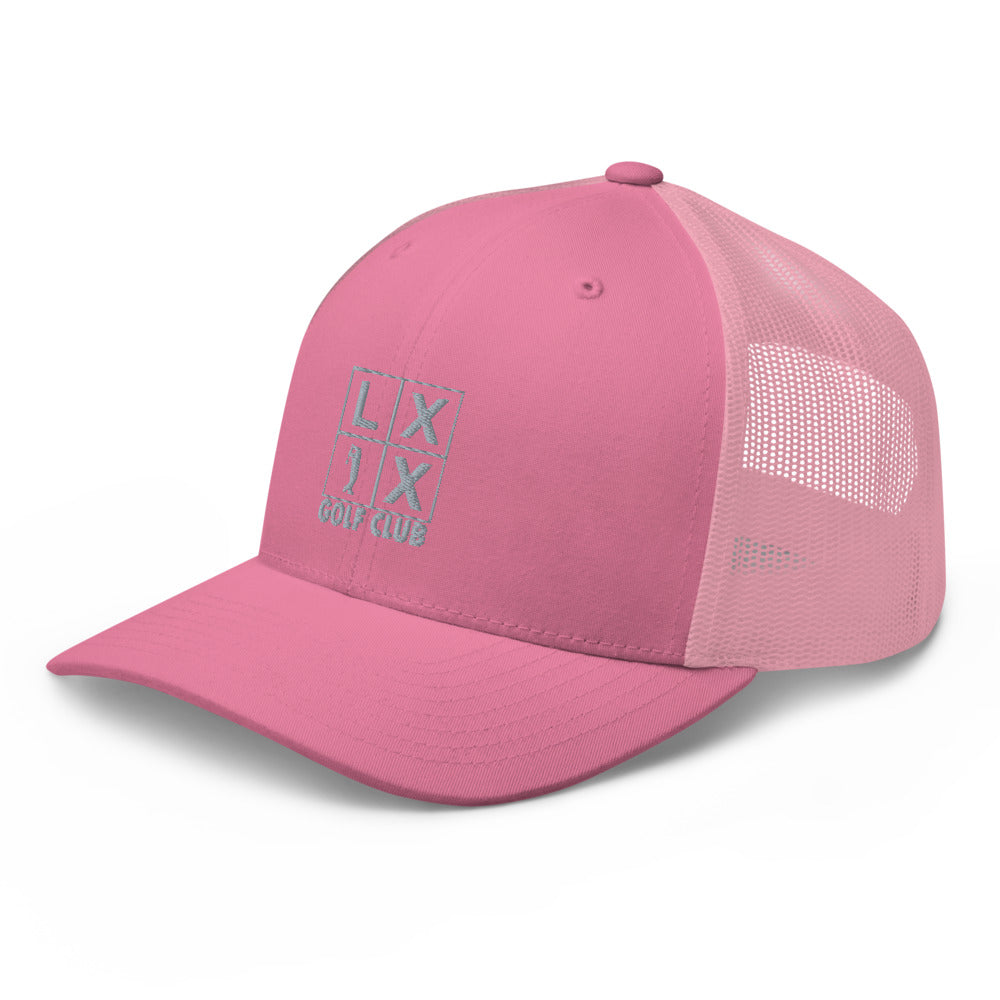 Four Box Logo Trucker Cap - Gray Logo by LXIX GOLF CLUB
