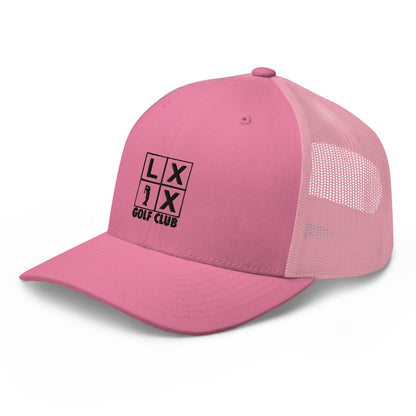Four Box Logo Trucker Cap - Black Logo by LXIX GOLF CLUB