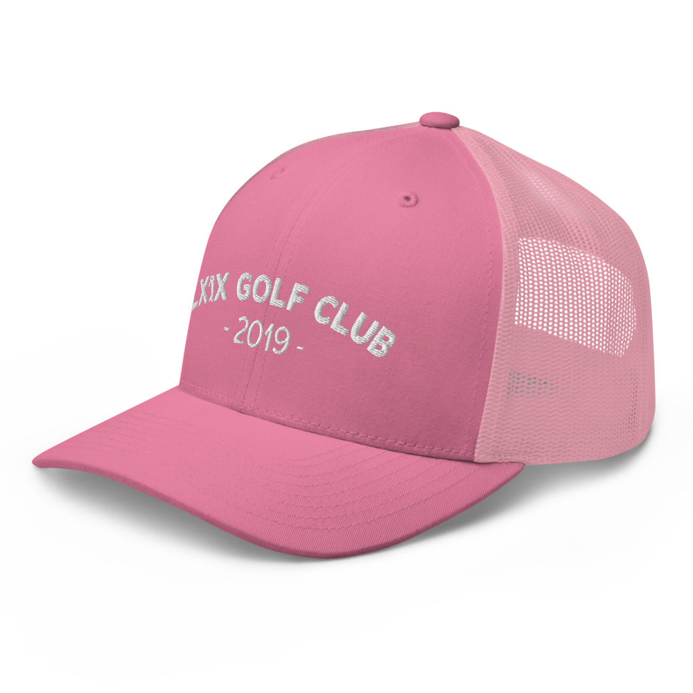 Arch Logo Trucker Cap - White Logo by LXIX GOLF CLUB