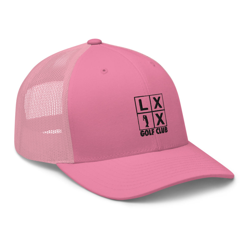 Four Box Logo Trucker Cap - Black Logo by LXIX GOLF CLUB