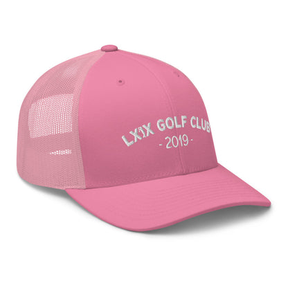 Arch Logo Trucker Cap - White Logo by LXIX GOLF CLUB