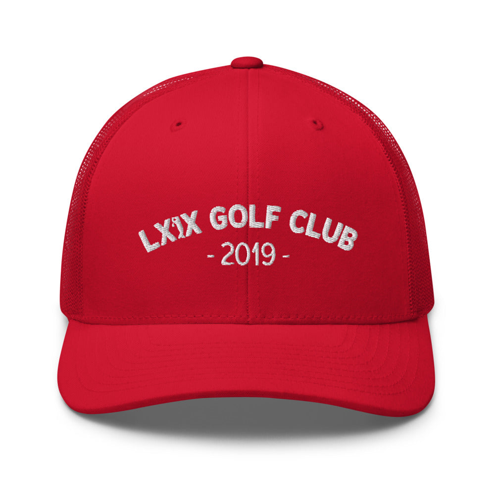 Arch Logo Trucker Cap - White Logo by LXIX GOLF CLUB