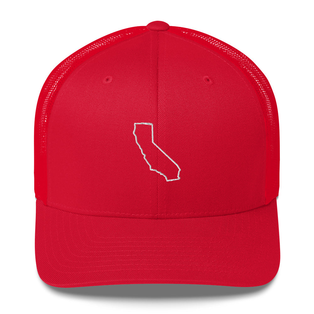 California six-panel trucker cap with mesh back