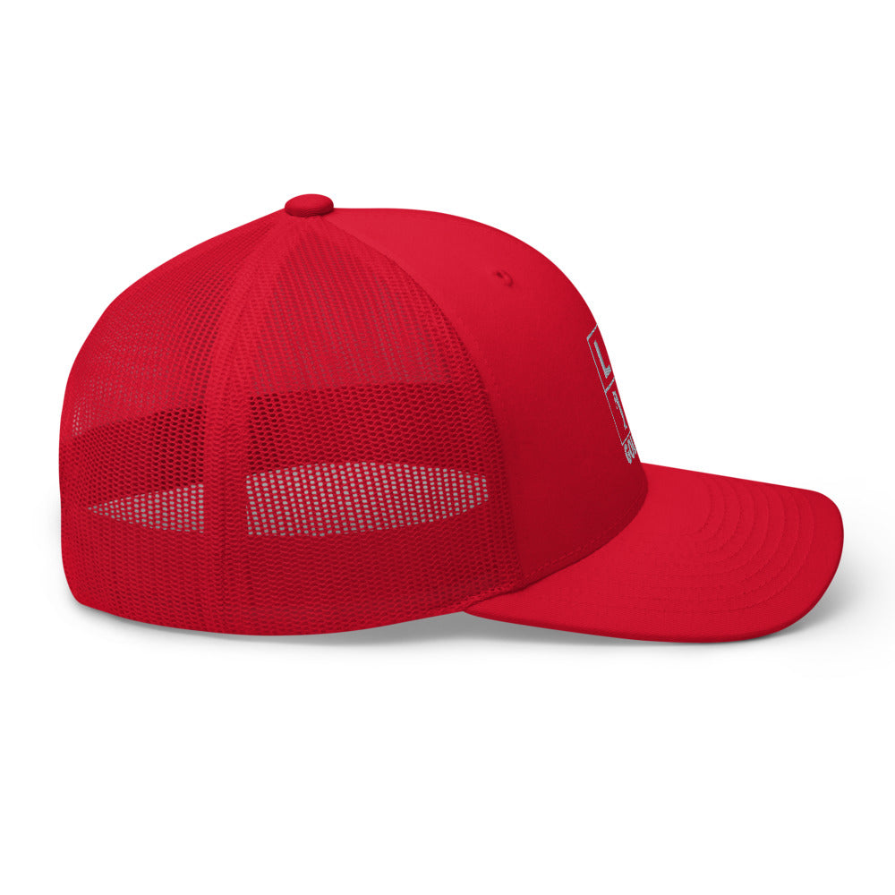 Four Box Logo Trucker Cap - Gray Logo by LXIX GOLF CLUB