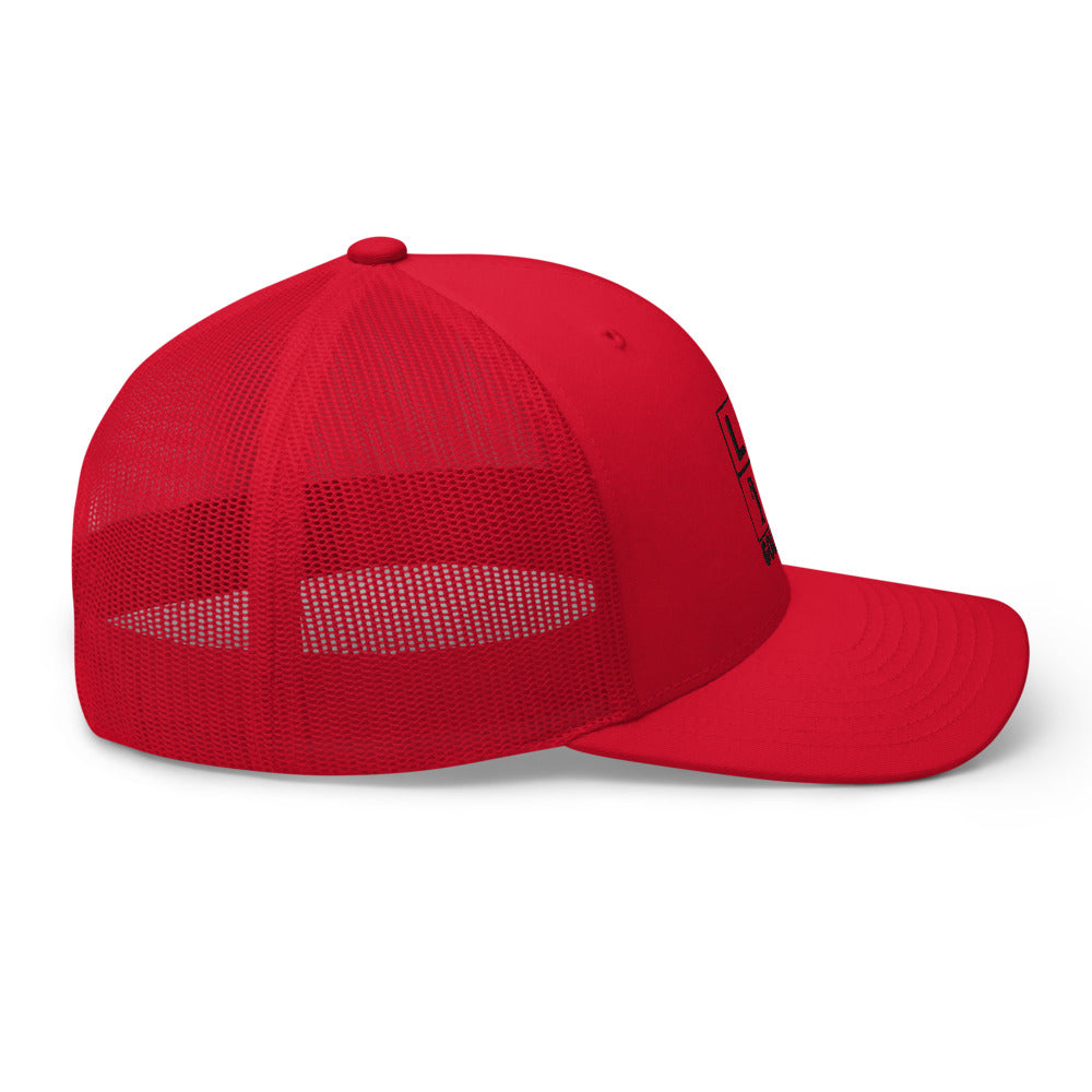 Four Box Logo Trucker Cap - Black Logo by LXIX GOLF CLUB