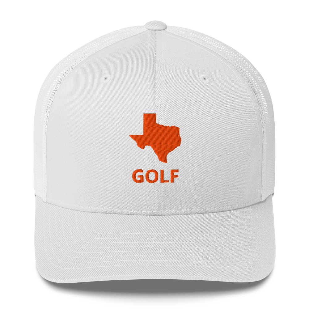 Texas golf trucker cap with structured front and mesh back