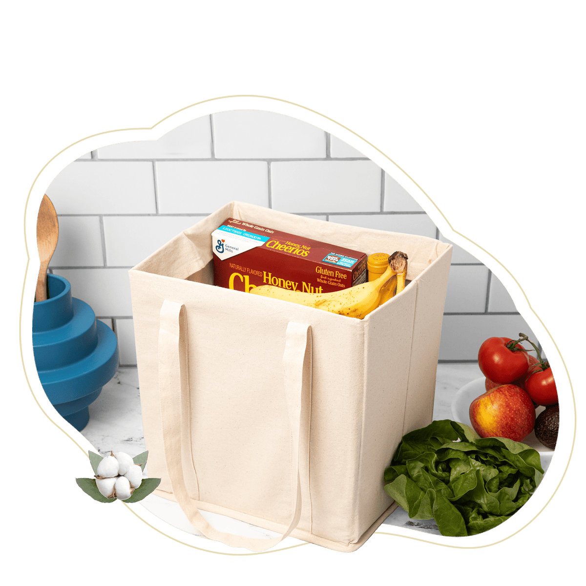 Collapsible Grocery Shopping Bags by Organic Cotton Mart