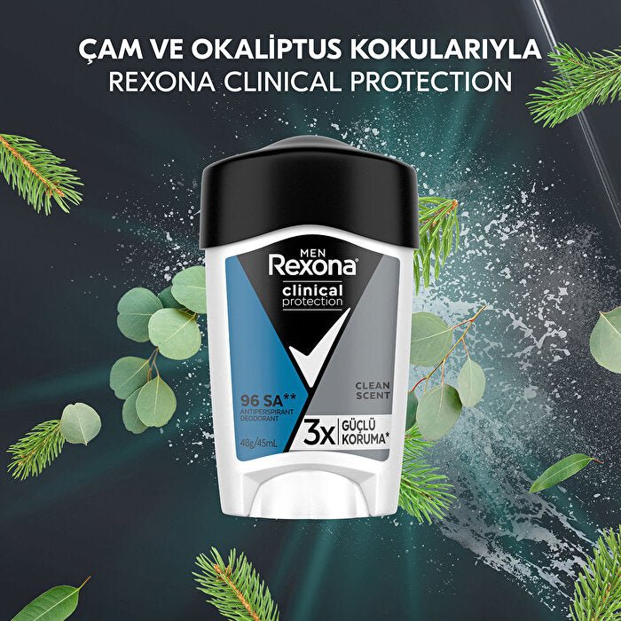 Rexona Men Clinical Protection Stick Deodorant Clean Scent - 45mlDeodorantTorqelo.com