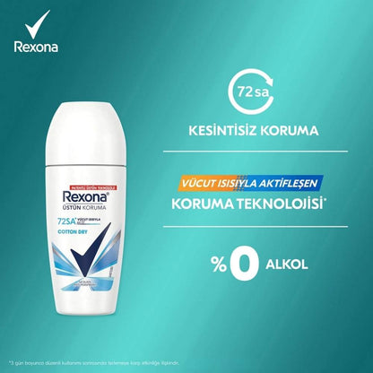 Rexona Women Cotton Dry Antiperspirant Roll-On 50 ml by Beauty Care Bag