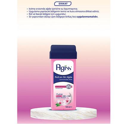 Agiss Roll-On Wax for Sensitive Skin - Natural Resin Hair Removal, Easy Application, Perfect for Legs & Arms - 3.38 fl oz by Beauty Care Bag