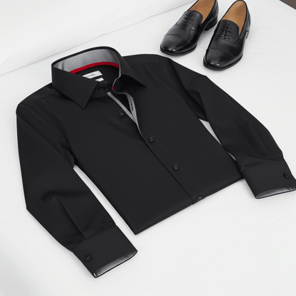 Richard Button-Up Shirt With Contrast Details // Black // Contemporary Fit (Regular)Shirts & TopsTorqelo.com