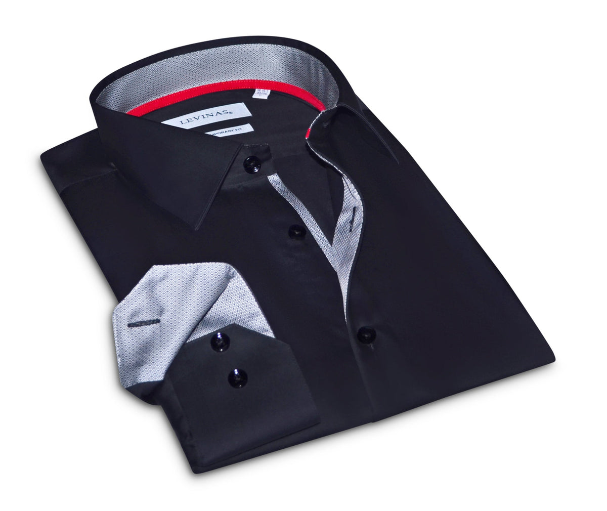 Richard Button-Up Shirt With Contrast Details // Black // Contemporary Fit (Regular)Shirts & TopsTorqelo.com