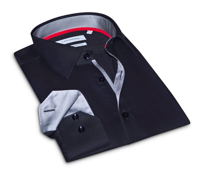 Richard Button-Up Shirt With Contrast Details // Black // Contemporary Fit (Regular)Shirts & TopsTorqelo.com