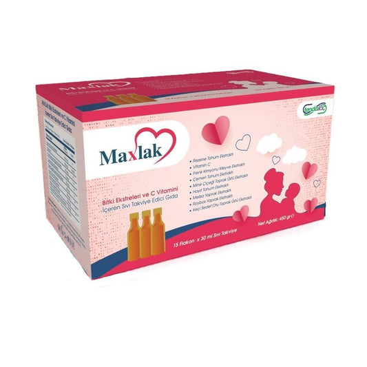 Maxlak Herbal Extracts & Vitamin C Daily Supplement 15 Vials by Beauty Care Bag