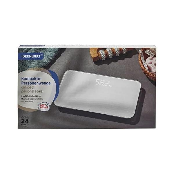 Ideenwelt Digital Bathroom Scale - Compact Weight Scale with Bright LED Display for Accurate Weight Measurement by Beauty Care Bag