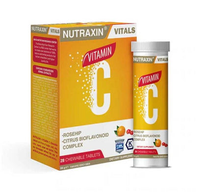 Nutraxin Vitamin C Chewable Tablets - 1000mg Vitamin C per 2 Tablets, Immune Support Supplement for Adults by Beauty Care Bag
