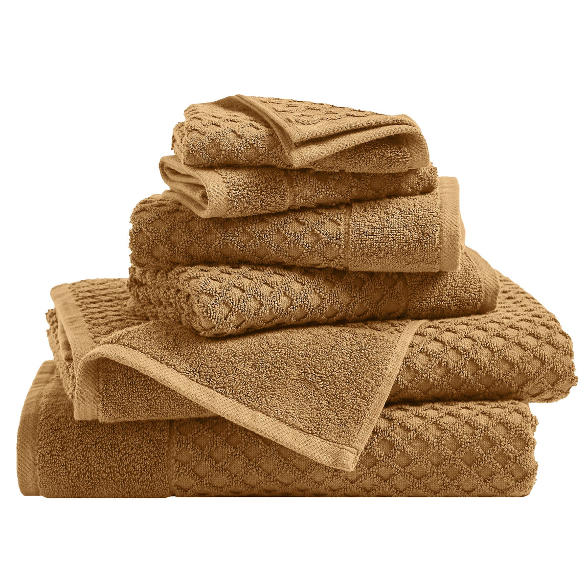 Cotton Diamond Waffle Weave Bath Towel Set - Grayson Collection by Great Bay Home