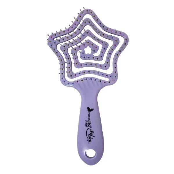 Nascita Pro Star-Shaped Hair Brush - Ergonomic Detangling Brush for Curly Hair, Anti-Static Hair Care Tool by Beauty Care Bag