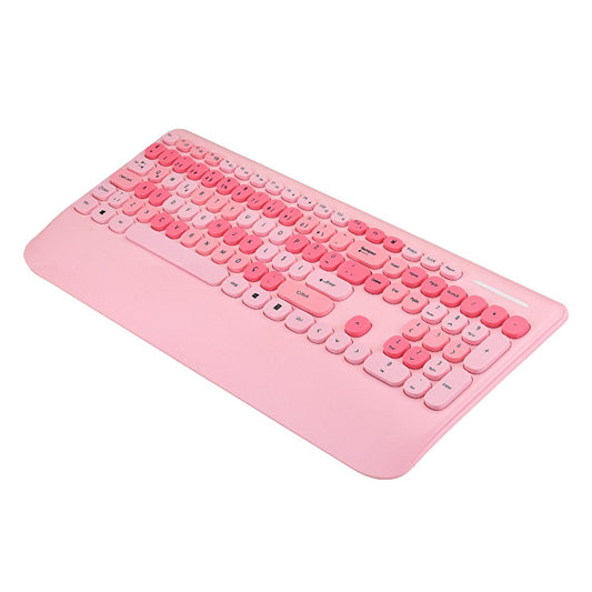 Everest Wireless Keyboard and Mouse Set - 2.4Ghz Wireless Combo, TR Layout Keyboard, 1600 DPI Mouse, Ergonomic Wrist Rest - Everest Renkli Tuşlu Pembe Kablosuz Q Multimedia Klavye + Mouse Set by Beauty Care Bag