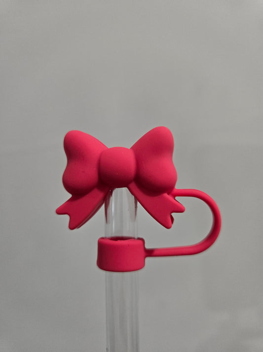 Red bow 10mm straw topper by THE SALTY CHIC