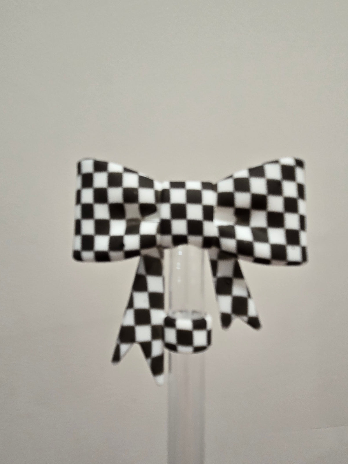 Checkered coquette 10mm straw topper by THE SALTY CHIC