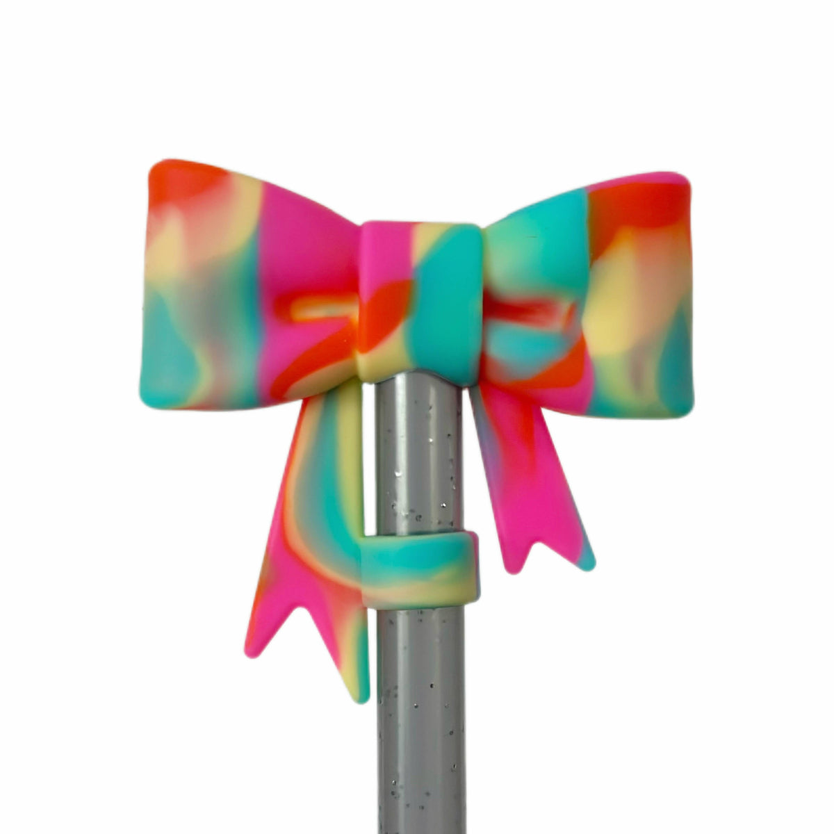 Neon mix bow 10mm straw topper by THE SALTY CHIC