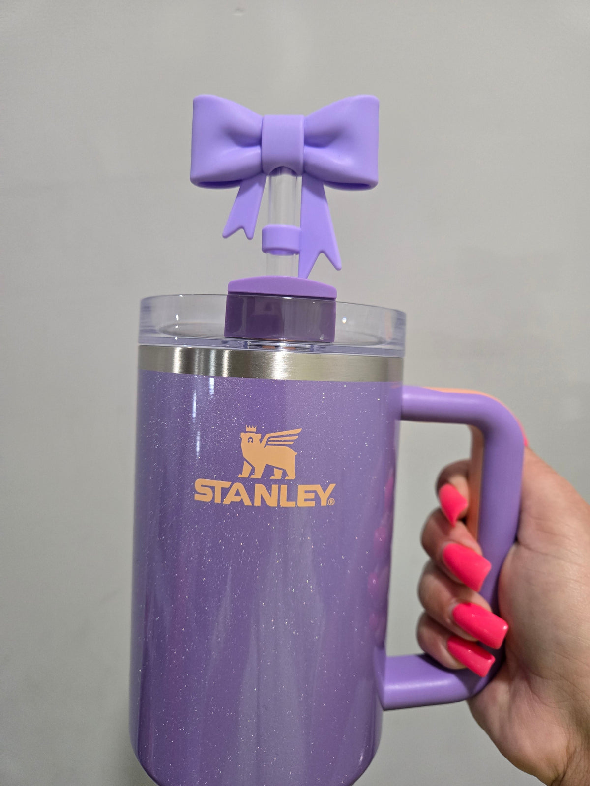 Periwinkle bow 10mm straw topper by THE SALTY CHIC, view 2