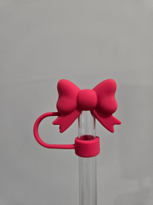 Red bow 10mm straw topper by THE SALTY CHIC, view 2