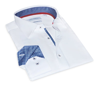 Robert Button-Up Shirt With Contrast Details // White // Contemporary Fit (Regular)Shirts & TopsTorqelo.com