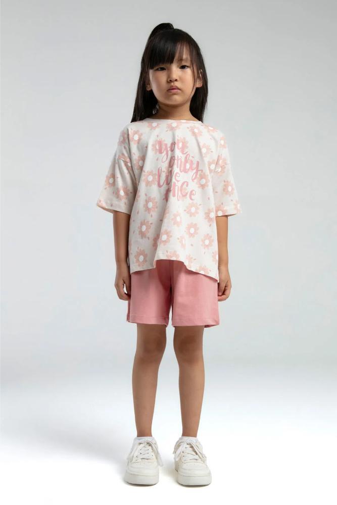 Roly Poly Girls Shorts Set Beige Breathable Cotton Blend by Beauty Care Bag