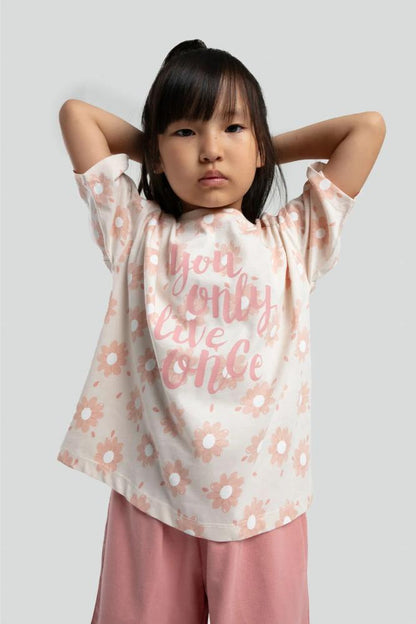 Roly Poly Girls Shorts Set Beige Breathable Cotton Blend by Beauty Care Bag