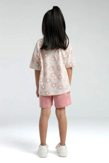 Roly Poly Girls Shorts Set Beige Breathable Cotton Blend by Beauty Care Bag