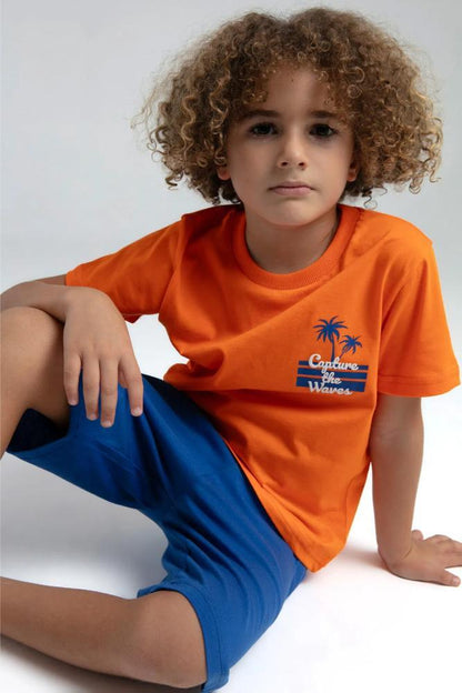 Rolly Polly Boys' Bermuda Shorts & Tee Set in Orange by Beauty Care Bag