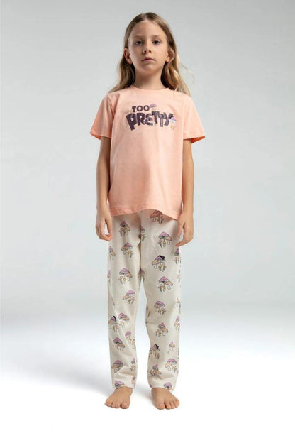 Roly Poly Teen Girls Salmon Pajama Set RP3585-G, 2-Piece by Beauty Care Bag