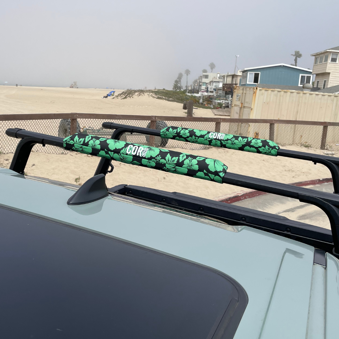 Aero Roof Rack Pad with 10' Scratch-Resistant Tie Downs(Flat Bars) by COR Surf