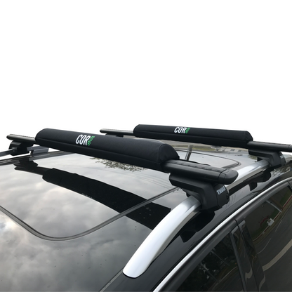 Aero Roof Rack Pad with 10' Scratch-Resistant Tie Downs(Wide Aero Bars) by COR Surf