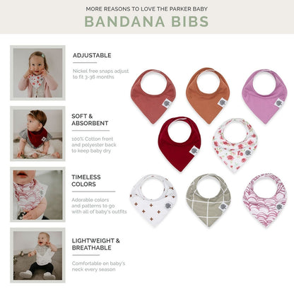 Rose Bandana Bib Set (8 pack) by Parker Baby Co.