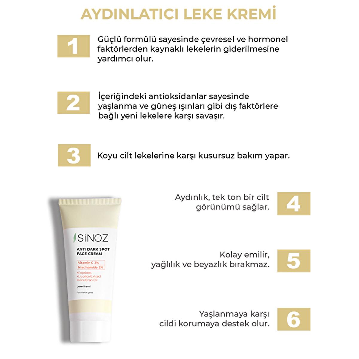 Sinoz: Advanced Skin Lightening Cream - Vitamin C & Niacinamide Dark Spot Corrector, Blemish Removal Skin Tone Evening, Radiant Complexion, 1.35 fl oz by Beauty Care Bag