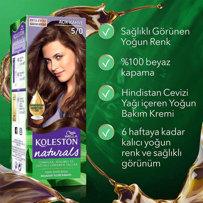 Wella Koleston Naturals Light Brown Hair Dye: Gray Coverage, Coconut Oil, & Long-Lasting Color by Beauty Care Bag