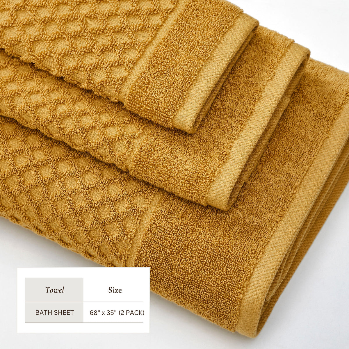 Cotton Diamond Waffle Weave Bath Towel Set - Grayson Collection by Great Bay Home