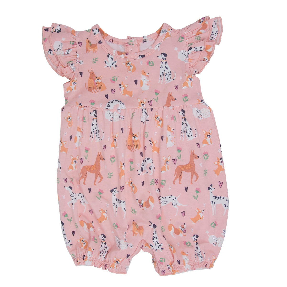 Dalmatian Poodle Puppy Ruffle Romper by Sweet Bamboo
