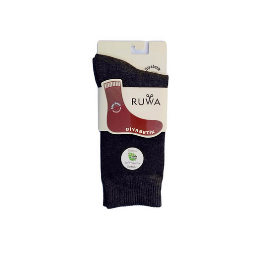 Ruwa 251 Women's Diabetic Socks Soft Non-Binding Dark Grey by Beauty Care Bag