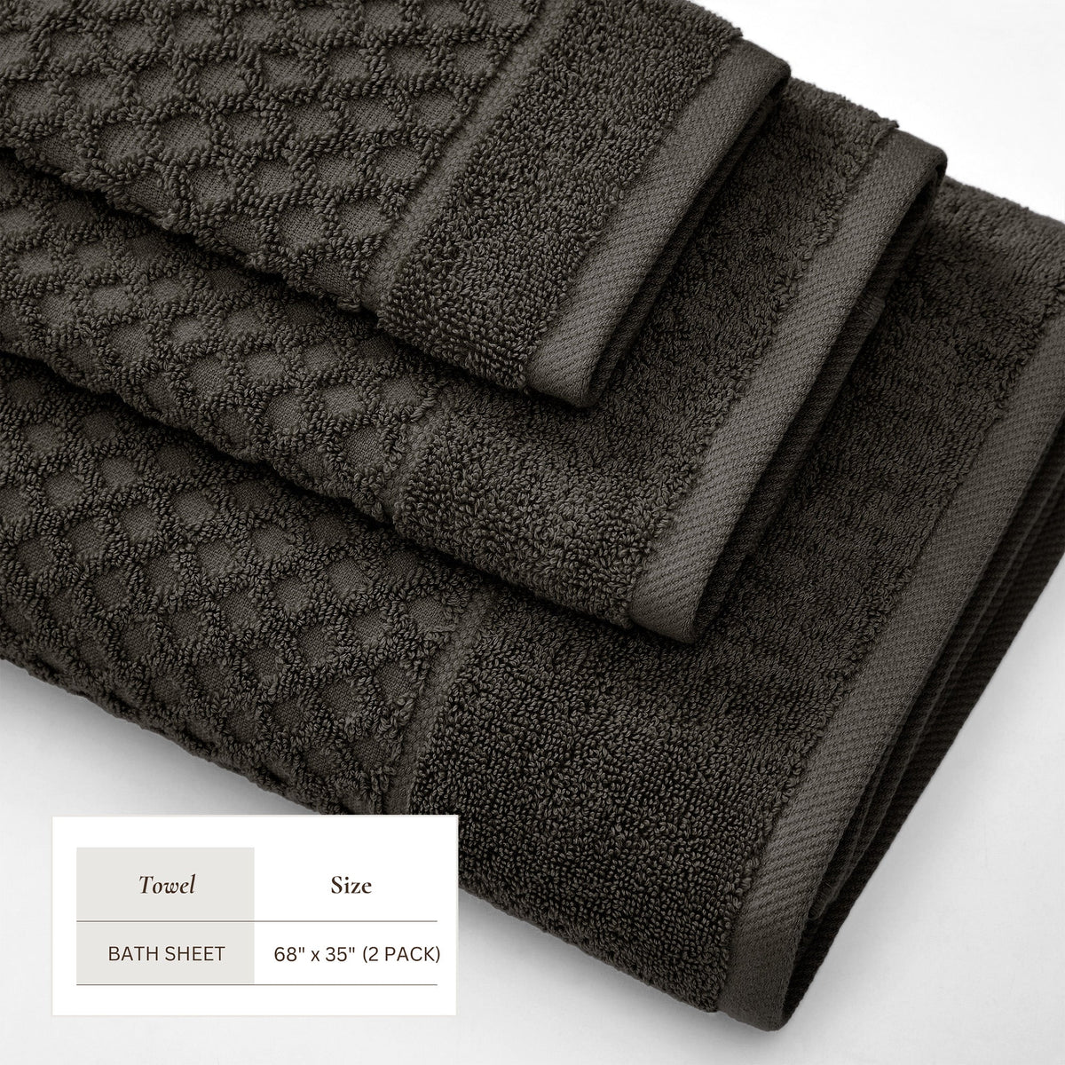 Cotton Diamond Waffle Weave Bath Towel Set - Grayson Collection by Great Bay Home