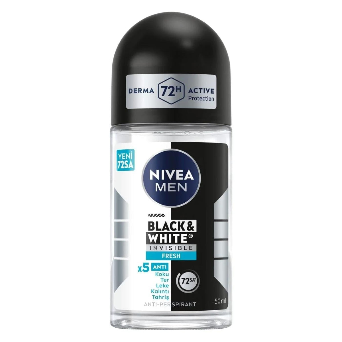 Nivea Men Invisible Black & White Fresh Roll-On Deodorant: 48H Anti-Stain Protection & Long-Lasting Freshness by Beauty Care Bag
