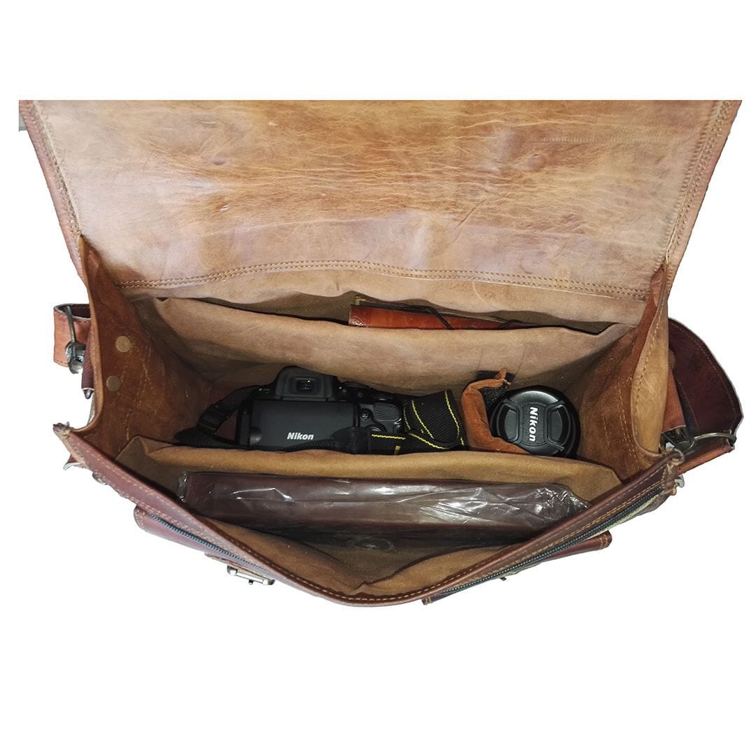 The Pedro Camera Satchel by Classy Leather Bags