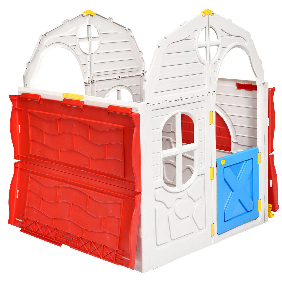 Kids Cottage Playhouse Foldable Plastic Indoor Outdoor Toy by GBruno Store